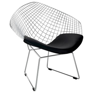 FOTOLIU CONFORTABIL, CROM/NEGRU, VOLIER SOFT, DIN METAL SI PIELE ECO, STIL MODERN, B2