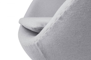FOTOLIU CONFORTABIL EGG CLASSIC, GRI DESCHIS 18/CROM, DIN CASMIR SI METAL, STIL MODERN B2 - Img 6