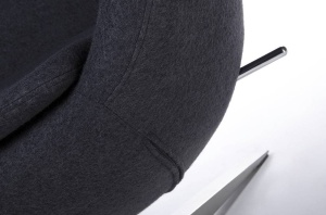FOTOLIU CONFORTABIL EGG SZEROKI, GRI INCHIS 27/CROM, DIN CASMIR SI METAL, STIL MODERN - Img 6