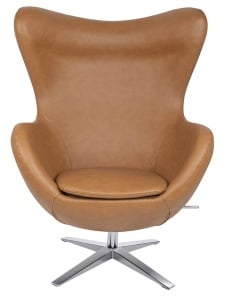 FOTOLIU CONFORTABIL EGG SZEROKI, MARO DESCHIS/CROM, DIN PIELE ECOLOGICA SI METAL, STIL MODERN B2 - Img 2