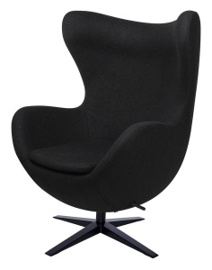 FOTOLIU CONFORTABIL EGG SZEROKI, NEGRU 4/NEGRU, DIN CASMIR SI METAL, STIL MODERN