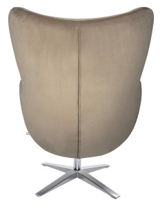 FOTOLIU CONFORTABIL EGG SZEROKI VELVET, KHAKI/CROM, DIN CATIFEA SI METAL, STIL MODERN - Img 5