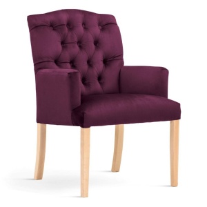 FOTOLIU CONFORTABIL GABRIEL, BORDO/FAG, STIL CHESTERFIELD, CONFECTIONAT DIN LEMN DE FAG SI TEXTIL