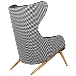 FOTOLIU CONFORTABIL HAMPTON, ALB/NEGRU/AURIU, TAPITAT IN CATIFEA, STIL MODERN B2 - Img 6