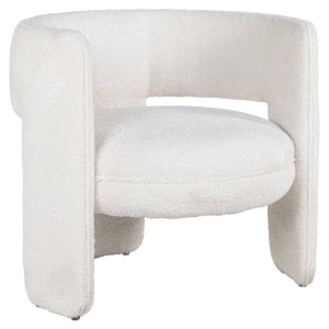 FOTOLIU CONFORTABIL LIMA, ALB, TAPITERIE BOUCLE, STIL MODERN, RICHMOND INTERIORS