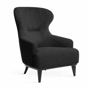 FOTOLIU CONFORTABIL TORRO, NEGRU, STIL CLASIC, CONFECTIONAT DIN LEMN DEFAG SI TEXTIL