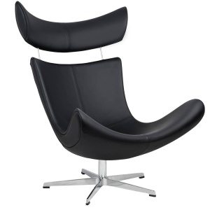 FOTOLIU CONFORTABIL VOUGE, NEGRU/CROM, DIN PIELE ECOLOGICA SI METAL, STIL MODERN B2 - Img 5