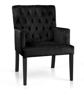 FOTOLIU CONFORTABIL ZARA, NEGRU/NEGRU, STIL CLASIC, CONFECTIONAT DIN LEMN DE FAG SI TEXTIL