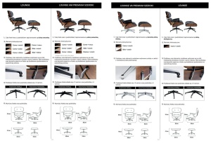 FOTOLIU DE RELAXARE DE LUX, ARTIM LOUNGE HM PREMIUM, REALIZAT PIELE NATURALA ITALIANA SI LEMN, CULOARE NEGRU/NUC, STIL EAMES - Img 3