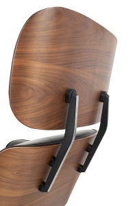 FOTOLIU DE RELAXARE DE LUX, ARTIM LOUNGE HM XL, REALIZAT PIELE NATURALA ITALIANA SI LEMN, CULOARE NEGRU/NUC, STIL EAMES - Img 7