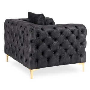FOTOLIU DEOSEBIT, ARTIM MEBLE, MATERIAL TEXTIL( CATIFEA) SI SUPORT METALIC, CULOARE NEAGRA/AURIU, STIL MODERN - Img 4