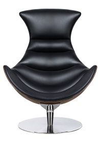FOTOLIU EXCLUSIVIST CU TABURET, HOMMER, NEGRU/NUC/CROM, PIELE NATURALA SI LEMN DE NUC, STIL MODERN - Img 3