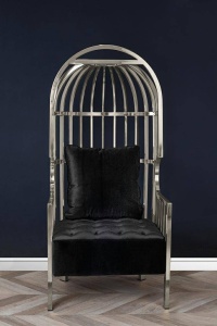 FOTOLIU EXCLUSIVIST LORD I, NEGRU/CROM, TAPITERIE DIN CATIFEA, STIL MODERN B2