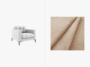 FOTOLIU MAMAIA BEJ, CU TAPITERIE DIN TEXTIL BOUCLE BALOO, MICADONI