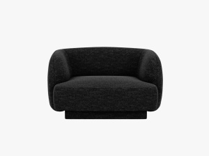 FOTOLIU MILEY, GRI ANTRACIT, CU TAPITERIE DIN TEXTIL CHENILLE, MICADONI