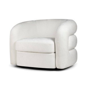 FOTOLIU PIVOTANT DUFFY, ALB, TAPITERIE DIN TEXTIL, STIL MODERN