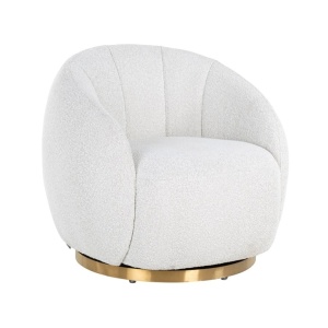 FOTOLIU ROTATIV JAGO, S4530, ALB BOUCLE, CONFECTIONAT DIN METAL, SPUMA, LEMN SI 100% POLIESTER TEDDY, STIL MODERN