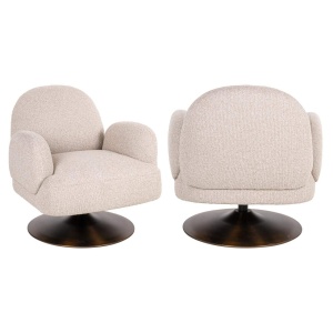FOTOLIU ROTATIV KAGNEY BISCOTTI, 214133, CREM/BRONZ, CONFECTIONAT DIN PAL, SPUMA, LEMN DE PIN SI 100% POLIESTER, STIL MODERN