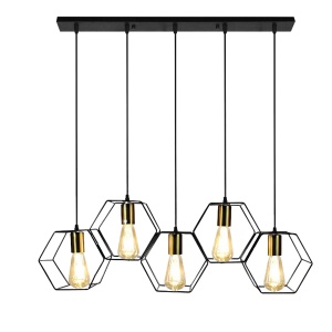 Lampă suspendată APP1133-5CP Black Gold