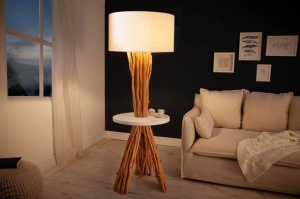 LAMPADAR SERVANT 153CM DIN LEMN SI IN, ALB/NATURAL, COD 40400