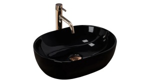 LAVOAR REA AMELIA, NEGRU, 48 CM, DIN CERAMICA, CALITATE SUPERIOARA - Img 3