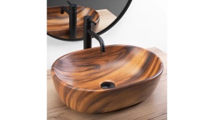 LAVOAR REA AMELIA WOOD, MARO MAT, 48 CM, DIN CERAMICA, CALITATE SUPERIOARA