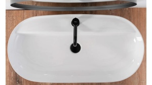 LAVOAR REA AURA, ALB, 81 CM, DIN CERAMICA, CALITATE SUPERIOARA - Img 4