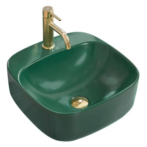 LAVOAR REA LUIZA, 42 CM, VERDE MAT, MONTAJ PE BLAT, DESIGN DEOSEBIT, CALITATE SUPERIOARA, REA