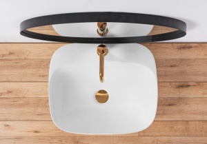 LAVOAR REA MARIKA, 50CM, ALB, DESIGN MODERN, MONTAJ PE BLAT, CALITATE SUPERIOARA, REA - Img 5
