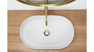 LAVOAR REA NADIA EDGE, ALB/AURIU, 61 CM, DIN CERAMICA, CALITATE SUPERIOARA - Img 4