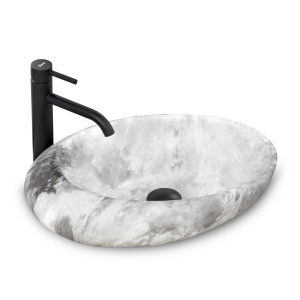 LAVOAR REA ROXY C, STONE LIGHT GREY, EFECT DE PIATRA GRI DESCHIS, 49CM, DIN CERAMICA, CALITATE SUPERIOARA - Img 4