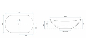 LAVOAR REA ROYAL, 60,5 CM, ALB/AURIU, DIN CERAMICA, CALITATE SUPERIOARA - Img 5