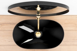 LAVOAR REA ROYAL, NEGRU, 60,5 CM, DIN CERAMICA, CALITATE SUPERIOARA - Img 5