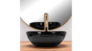 LAVOAR REA SOFIA MINI, NEGRU, 35 CM, DIN CERAMICA, CALITATE SUPERIOARA - Img 2