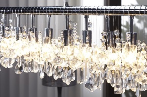LUSTRA 9 FLAMES, DIAMONDS 124CM, DESIGN MODERN - Img 3