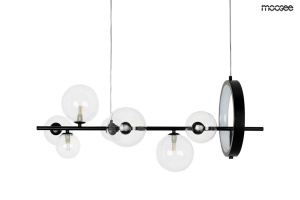 LUSTRA ALURE LINE 90, NEAGRA, CONFECTIONATA DIN METAL SI STICLA, STIL MODERN