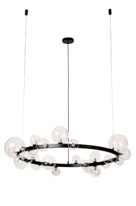 LUSTRA ALURE, NEGRU/TRANSPARENT, DIN METAL SI STICLA, STIL MODERN, B2 - Img 3