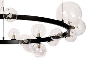 LUSTRA ALURE, NEGRU/TRANSPARENT, DIN METAL SI STICLA, STIL MODERN, B2 - Img 5