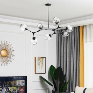 LUSTRA BLACK GLASS APP505-7C, 130 cm, DIN OTEL DE INALTA CALITATE SI STICLA, STIL MODERN, TU - Img 3