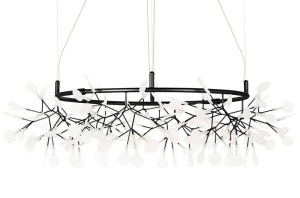 LUSTRA CU LED, FLORA 125, DIN METAL, NEAGRA, STIL MODERN, B2