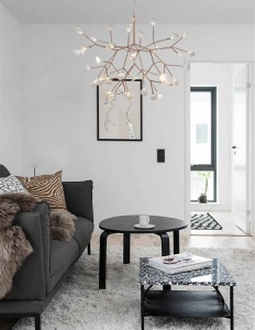 LUSTRA CU LED, FLORA 72, DIN METAL, AURIE, STIL MODERN, B2