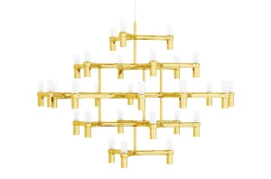 LUSTRA CU LED-URI ATOMIC GRANDE, AURIE, DIN METAL, STIL MODERN