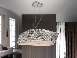 LUSTRA ELIS 102219, DIN METAL, OPAL SI CRISTAL K9, CROM, STIL MODERN, SCHULLER