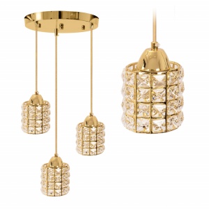 LUSTRA GLAMOR CRYSTAL APP726-3CRP, 25x90 cm, AURIU, DIN METAL DE INALTA CALITATE SI DECORAT CU CRISTALE, STIL MODERN, TU