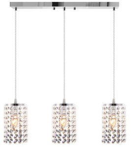 LUSTRA GLAMOR CRYSTAL APP732-3CPR, 27x103 cm, ARGINTIU, DIN METAL DE INALTA CALITATE SI CRISTALE, STIL MODERN, TU