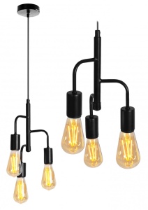 LUSTRA LH2042, LOFT STYLE, 19x32/70 cm, NEGRU, DIN OTEL SI METAL DE INALTA CALITATE, STIL MODERN, TU
