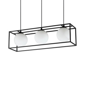 LUSTRA LINGOTTO SP3, NEGRU MAT, DIN METAL SI STICLA, STIL MODERN