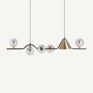 LUSTRA MODERNA FASHA 123CM, DIN METAL SI STICLA, DESIGN EXCLUSIVIST, VICAL HOME