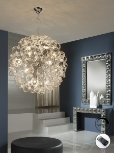 LUSTRA NOVA 541450D, DIN METAL SI CRISTAL TRANSPARENT, STIL MODERN, SCHULLER
