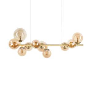 LUSTRA PERLAGE SP10, ALAMA/AMBER, DIN METAL SI STICLA, STIL MODERN